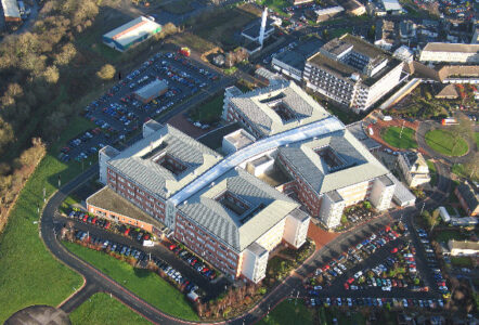 An aerial view of Cumberland Infirmary, Carlisle