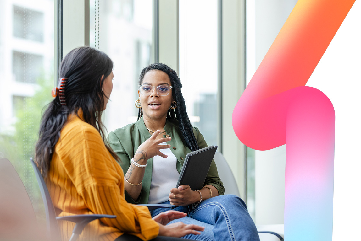 A clinical researcher talking to a study participant